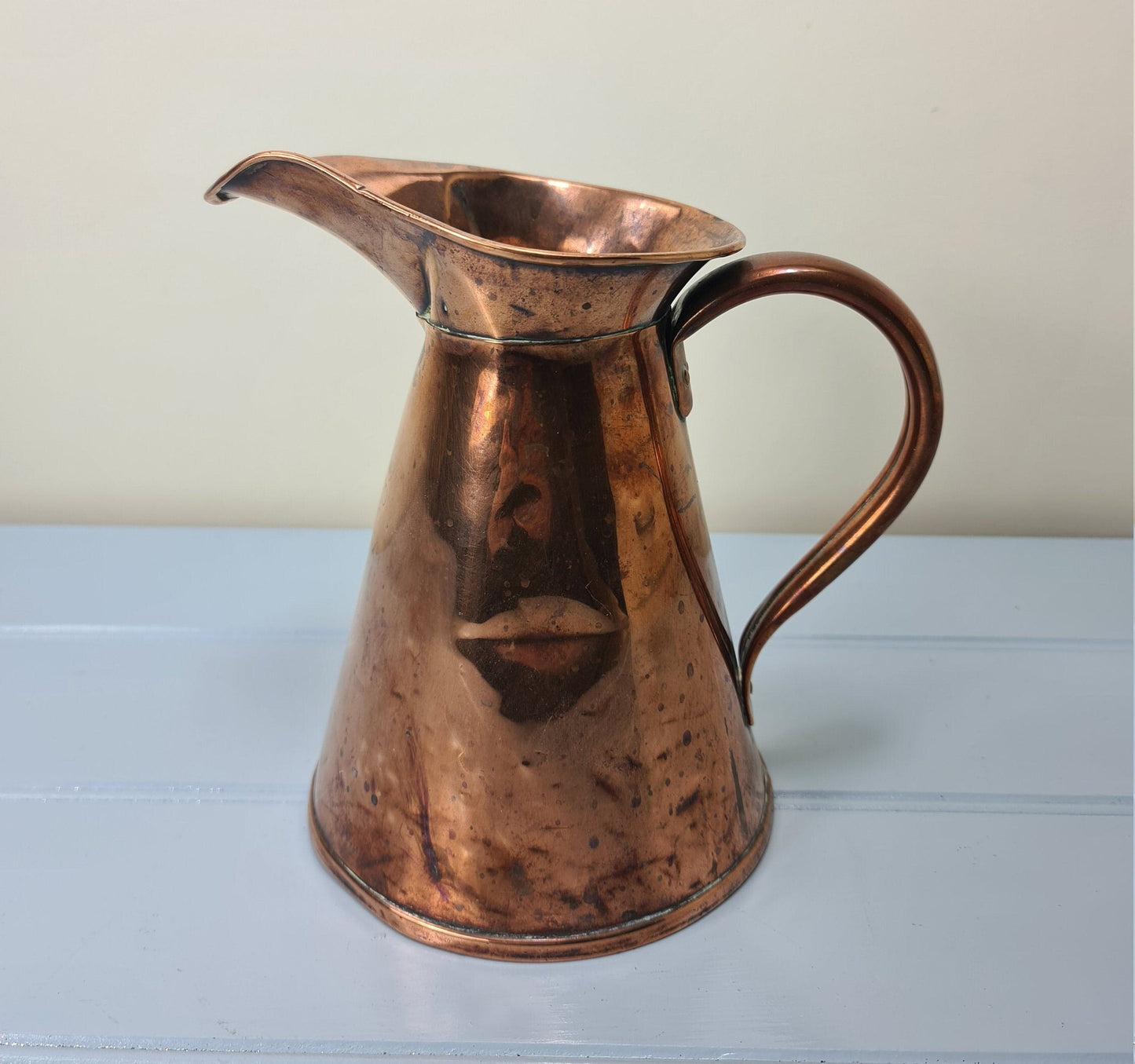 Rare antique Victorian copper jug Henry Wilson & Co Liverpool RMSP