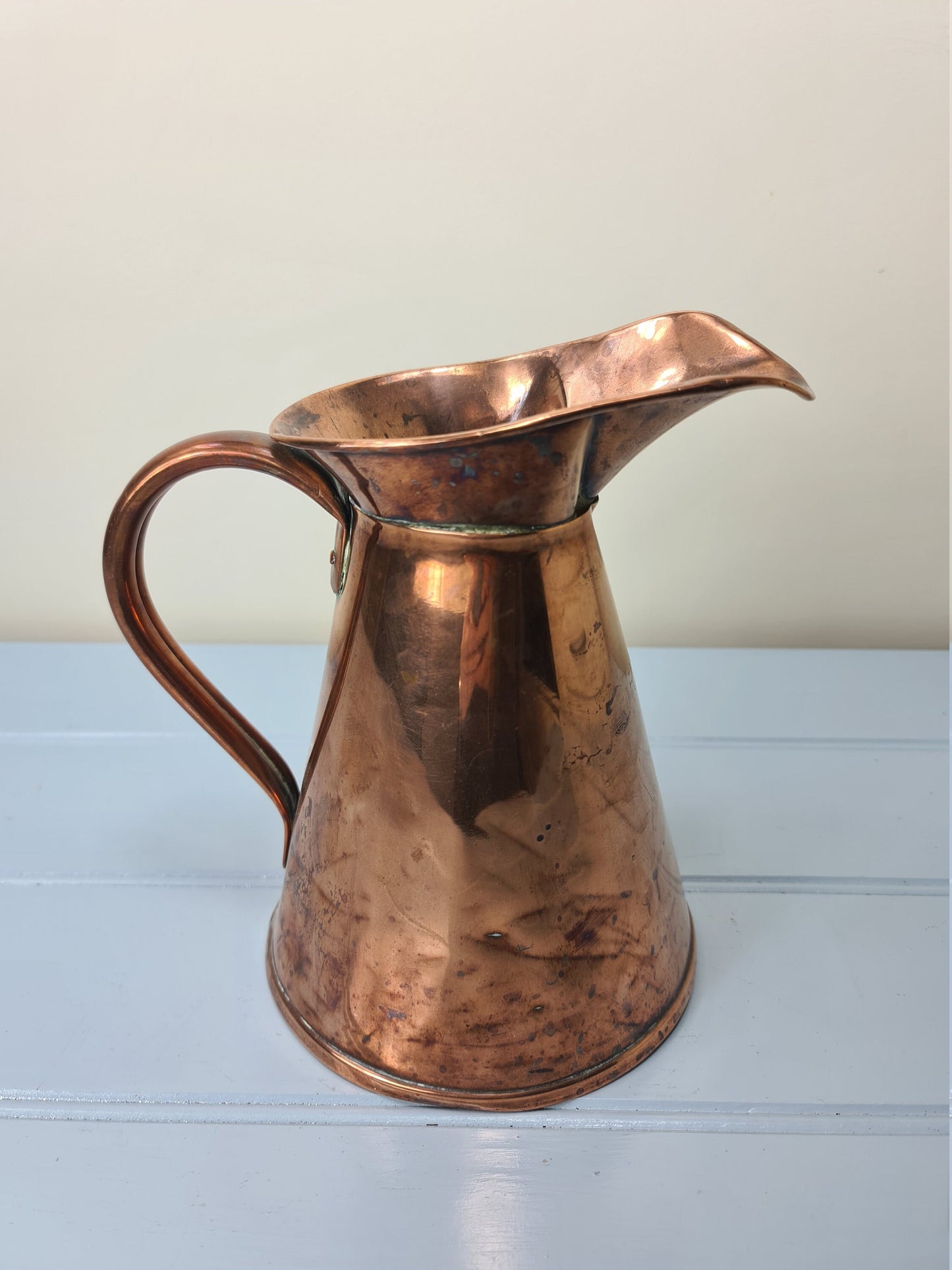 Rare antique Victorian copper jug Henry Wilson & Co Liverpool RMSP