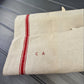Vintage French CA monogram grainsack torchon baguette bag or tea towel