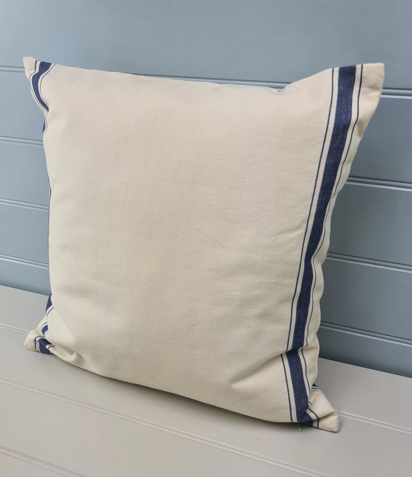 French striped cushion pillow cover 18in 45cm sq Classic blue stripes