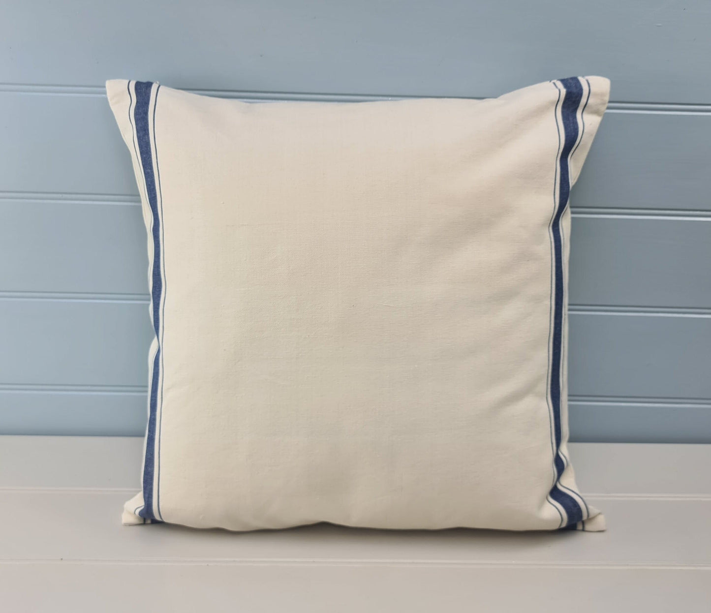 French striped cushion pillow cover 18in 45cm sq Classic blue stripes