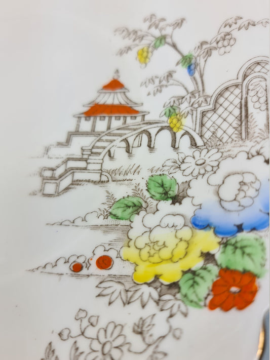 Vintage 1930s art deco Heathcote China tea plate sandwich platter cake tray biscuit plate