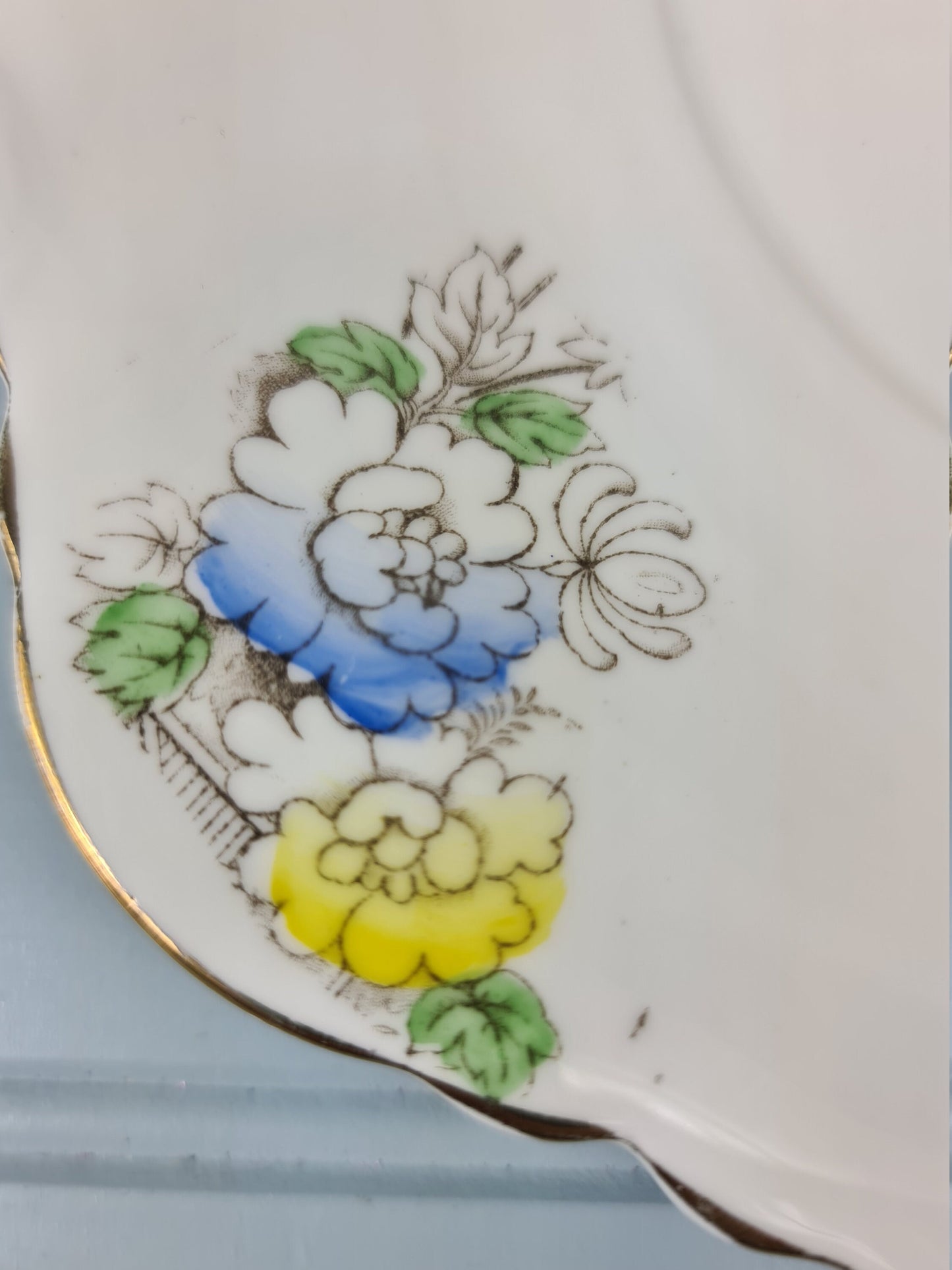 Vintage 1930s art deco Heathcote China tea plate sandwich platter cake tray biscuit plate