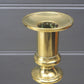Pair vintage French polished brass candlesticks Bobbin detail Rare