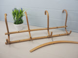 Vintage French bamboo 4 hook rack Antique coat hooks Unusual hanger