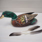 Vintage French painted carved wooden Mallard decoy duck