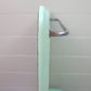 Vintage French enamel kitchen rack with utensils Rare pale green wall rack