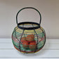 Vintage French red green yellow egg fruit or vegetable storage basket