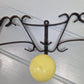 Vintage French Atomic 3 hook coat rack 1950s Yellow plastic and metal hooks