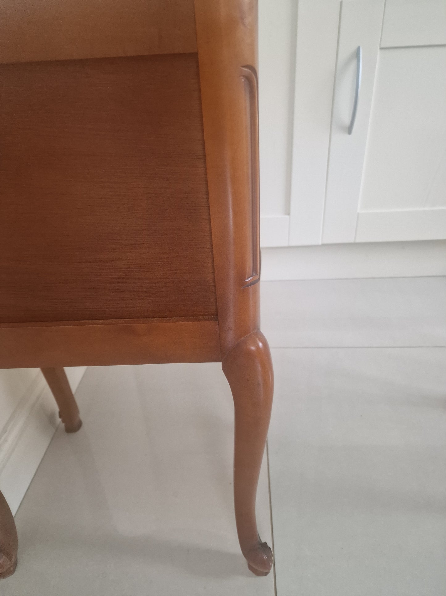 Pair of classic single drawer antique French wooden bedside tables