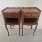 Pair of classic single drawer antique French wooden bedside tables