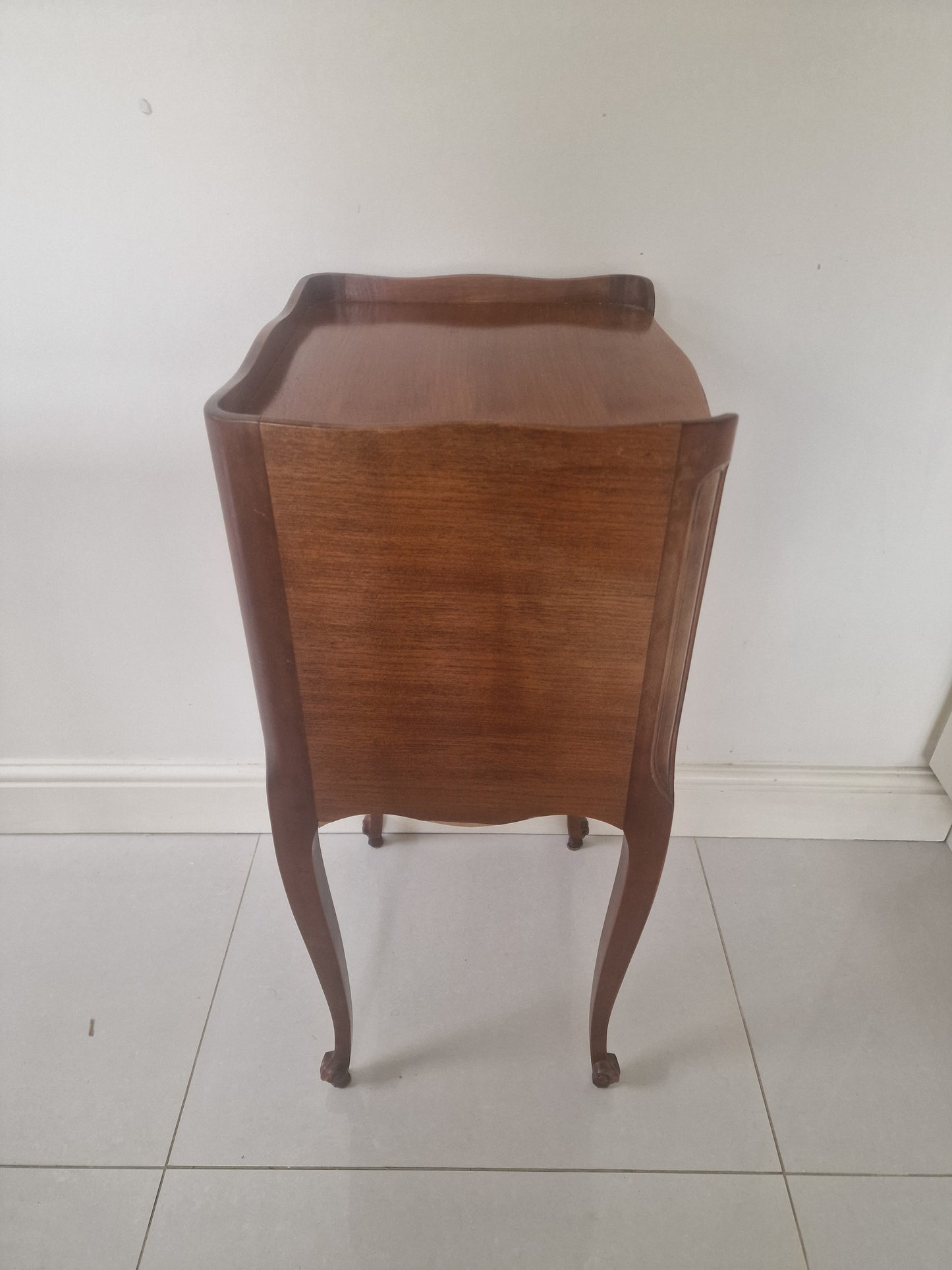 Pair of classic single drawer antique French wooden bedside tables