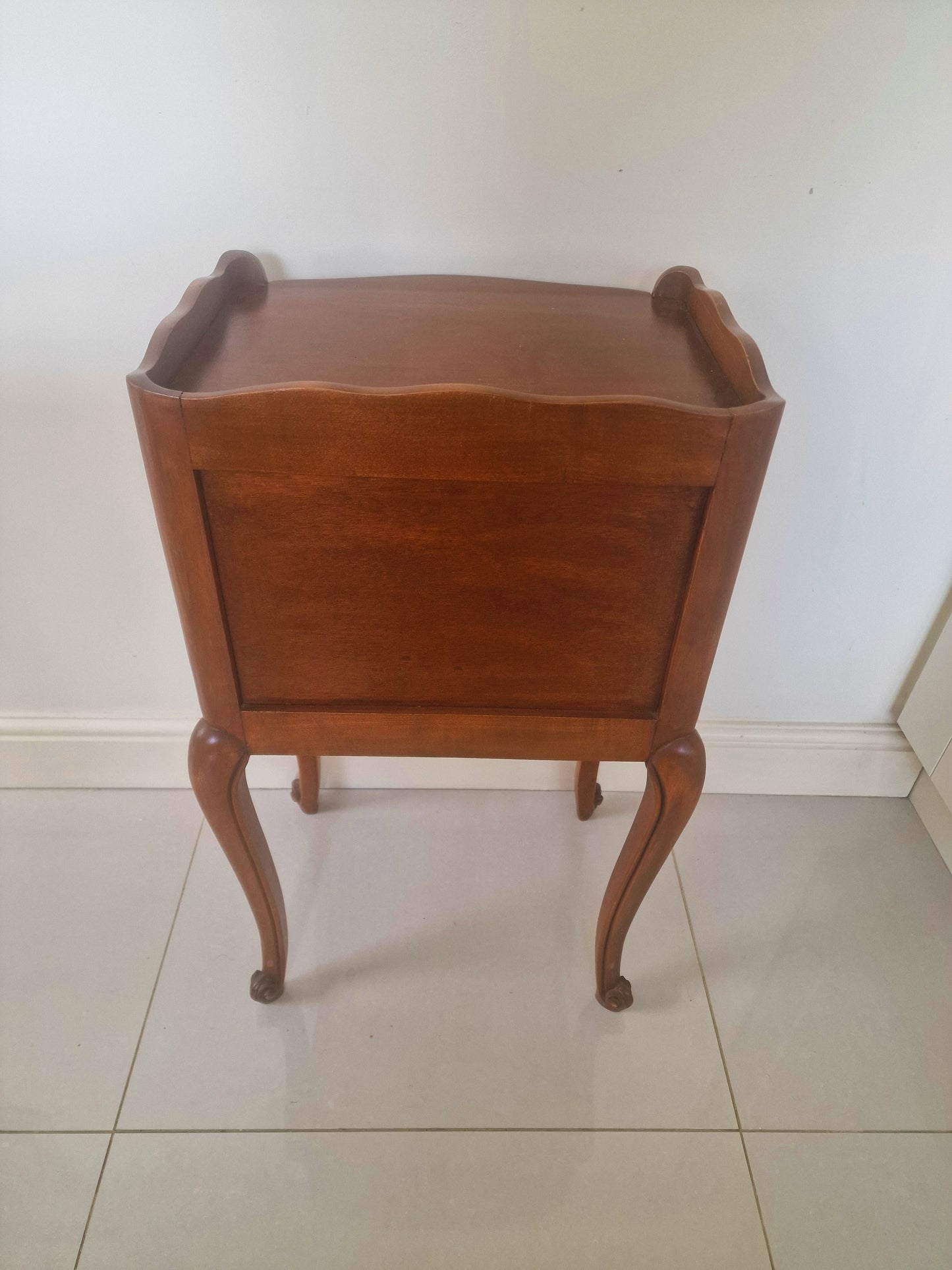 Pair of Monsieur et Madame antique French wooden bedside tables