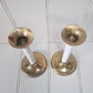 Pair vintage brass candlesticks with white detail