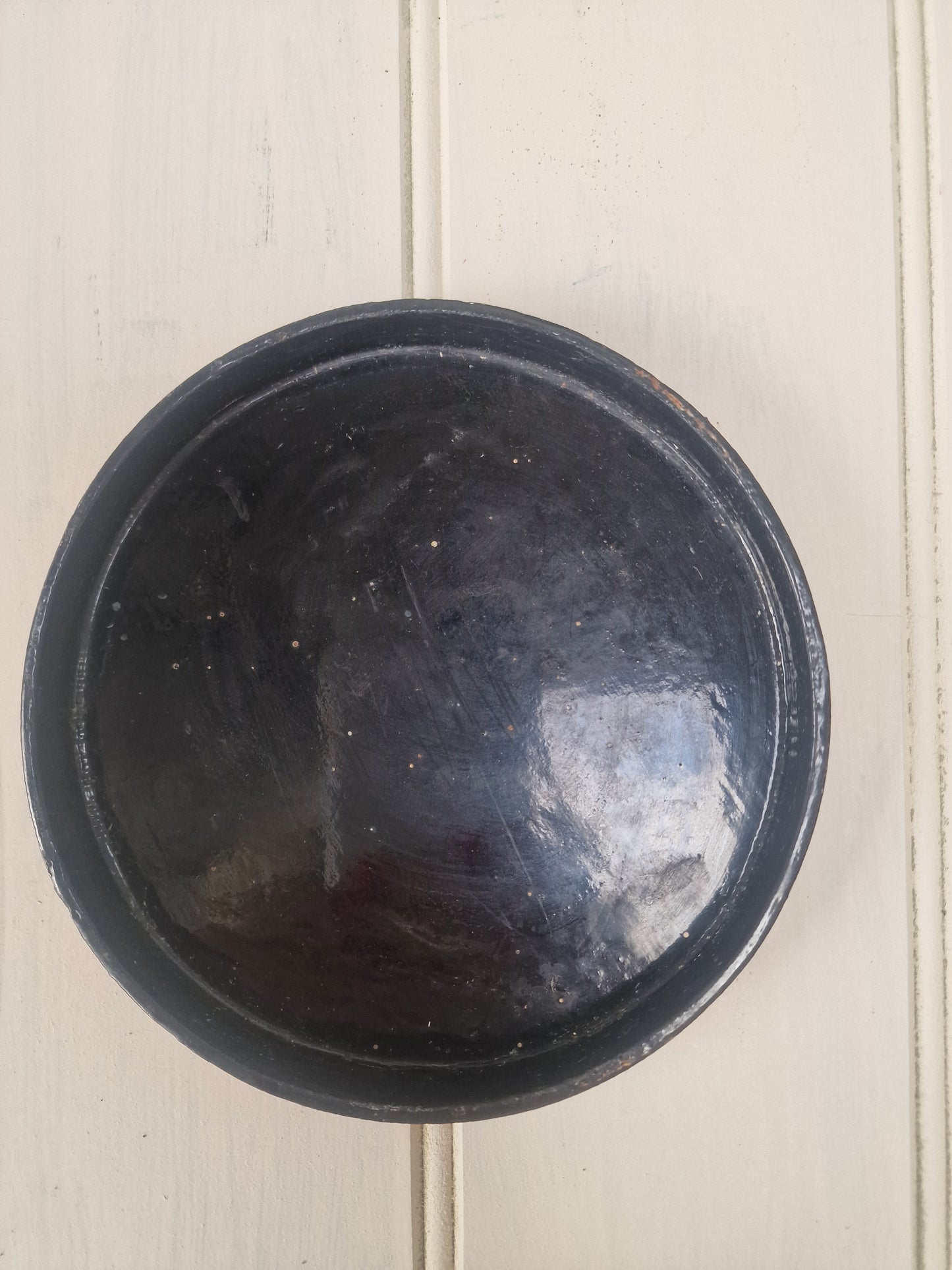 Painted flower design wooden tall storage jar with lid