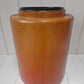Painted flower design wooden tall storage jar with lid