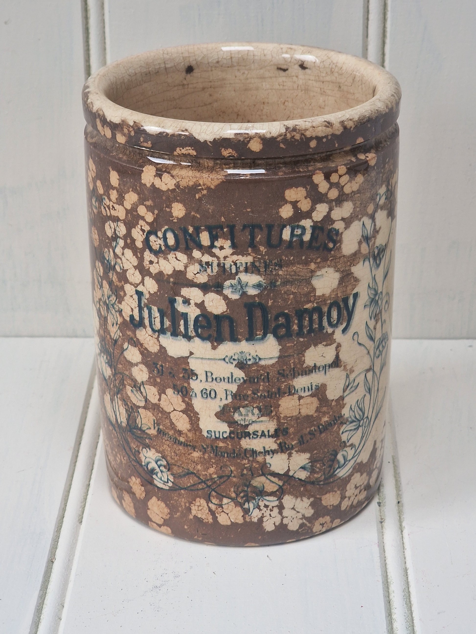 Julien Damoy ceramic jam jar from 1900s 