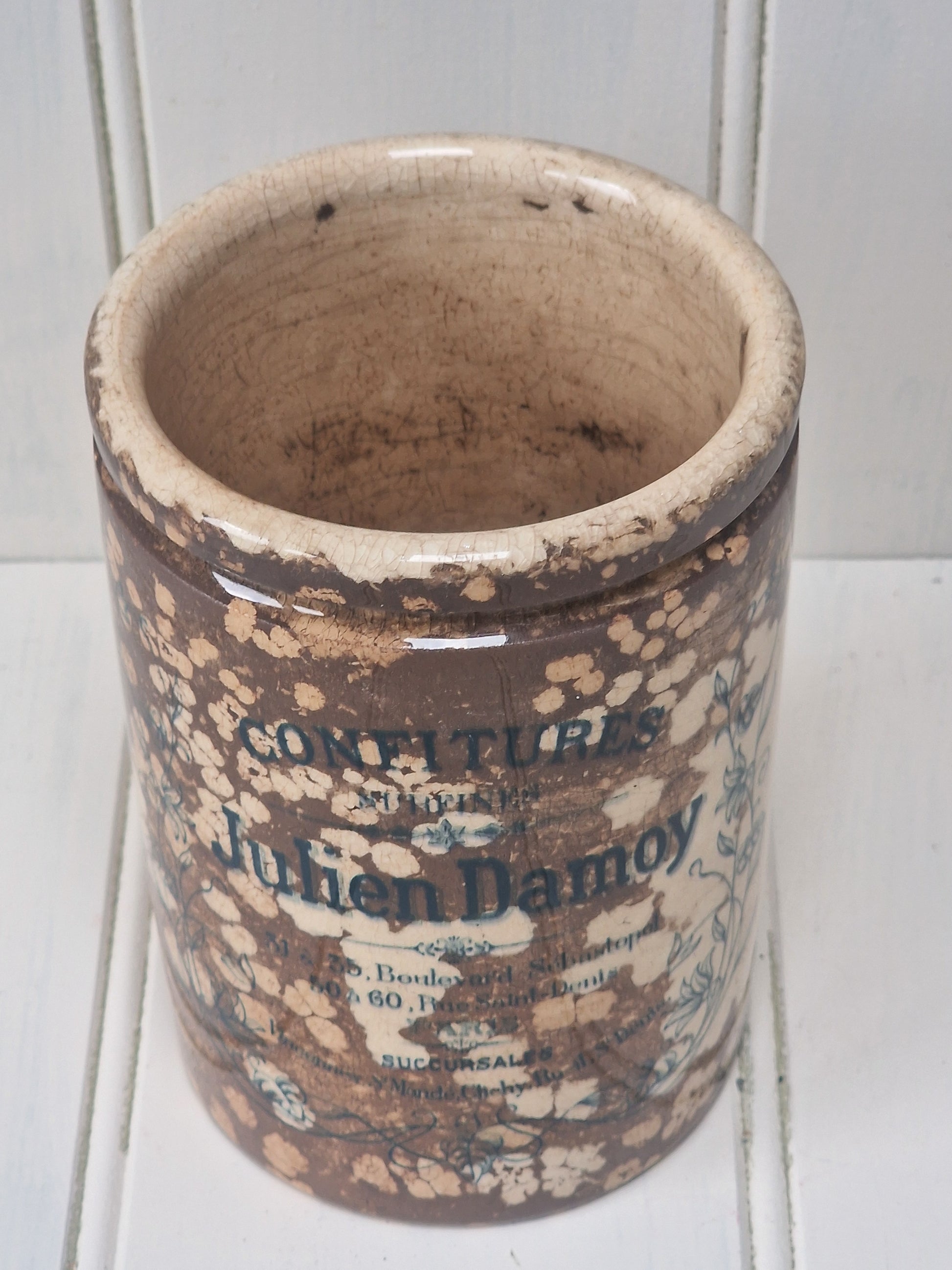 Julien Damoy ceramic jam jar from 1900s 
