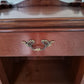 Pair vintage French dark wood bedside tables