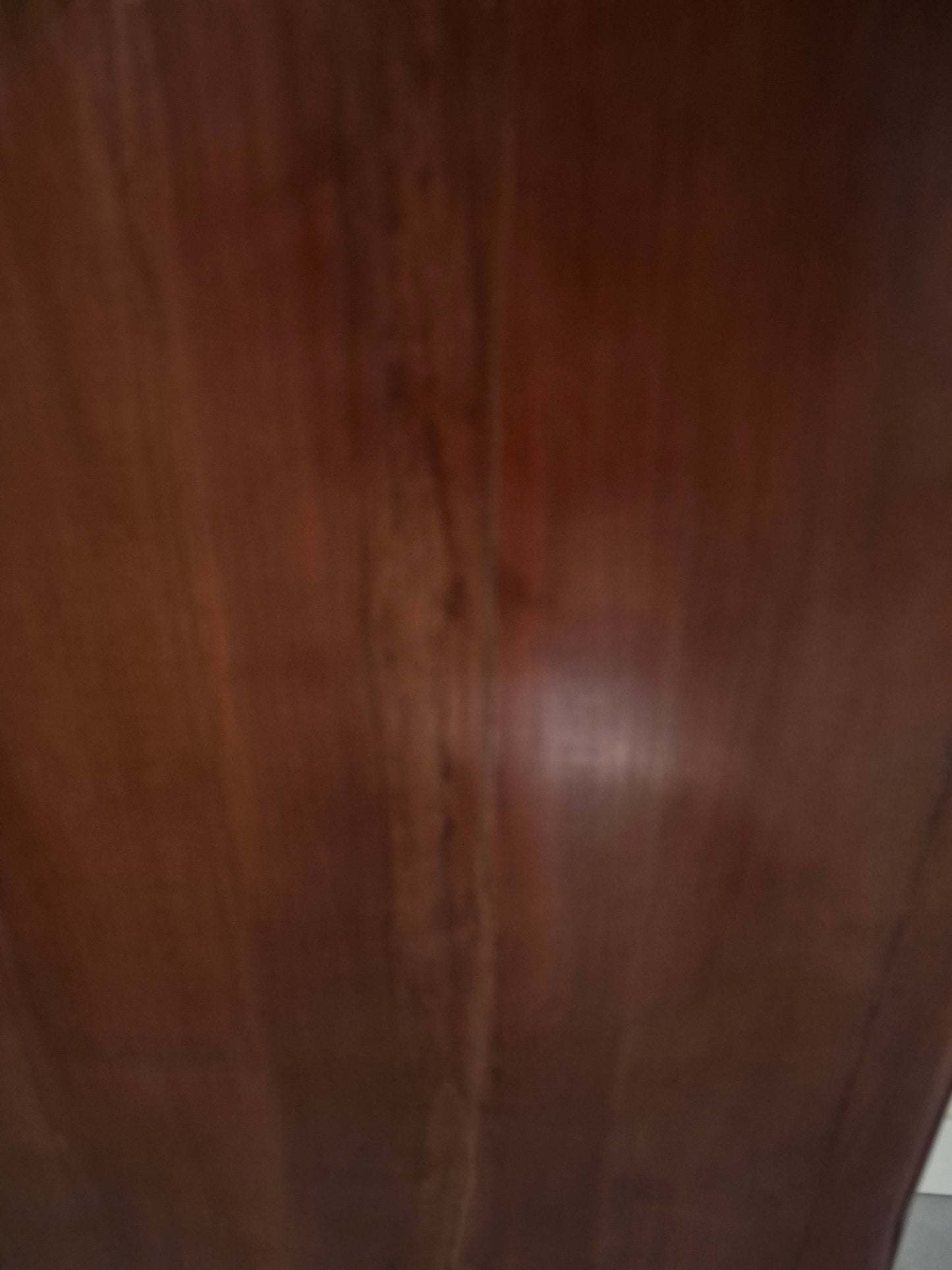 Pair vintage French dark wood bedside tables