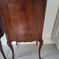 Pair vintage French dark wood bedside tables