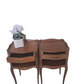Pair vintage French light wood bedside tables
