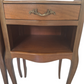 Pair vintage French light wood bedside tables