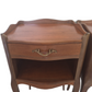 Pair vintage French light wood bedside tables