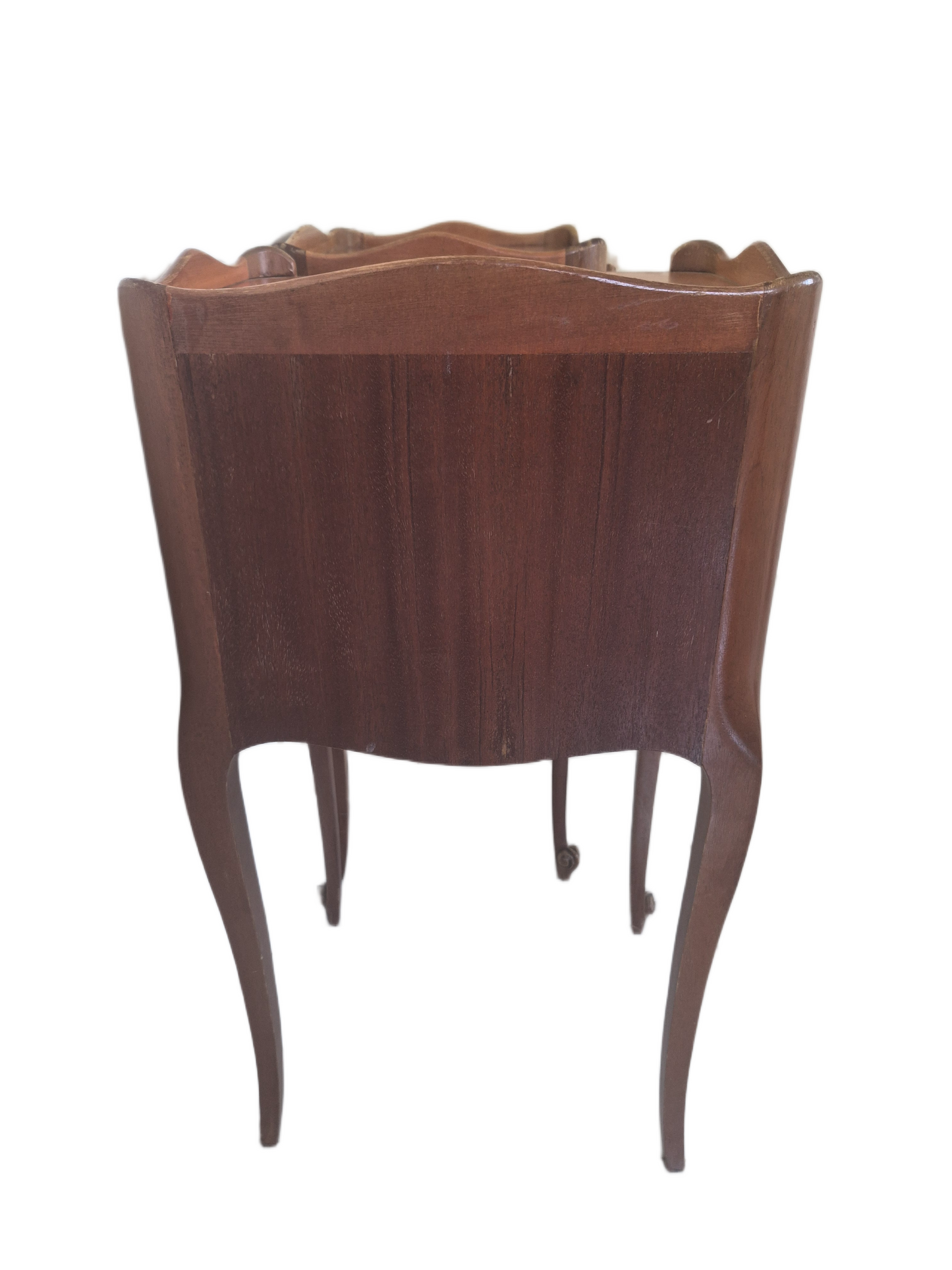 Pair vintage French light wood bedside tables