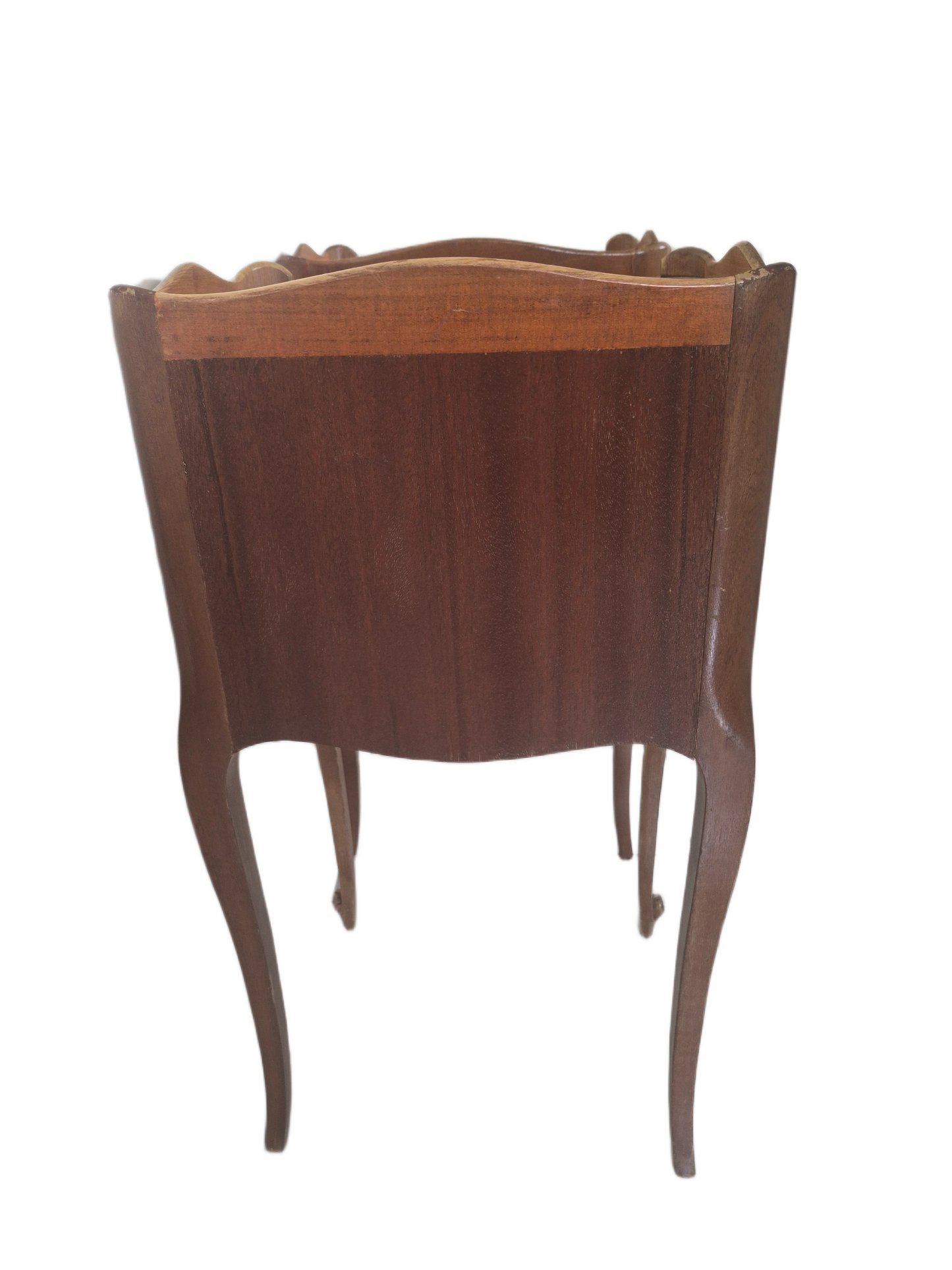 Pair vintage French light wood bedside tables