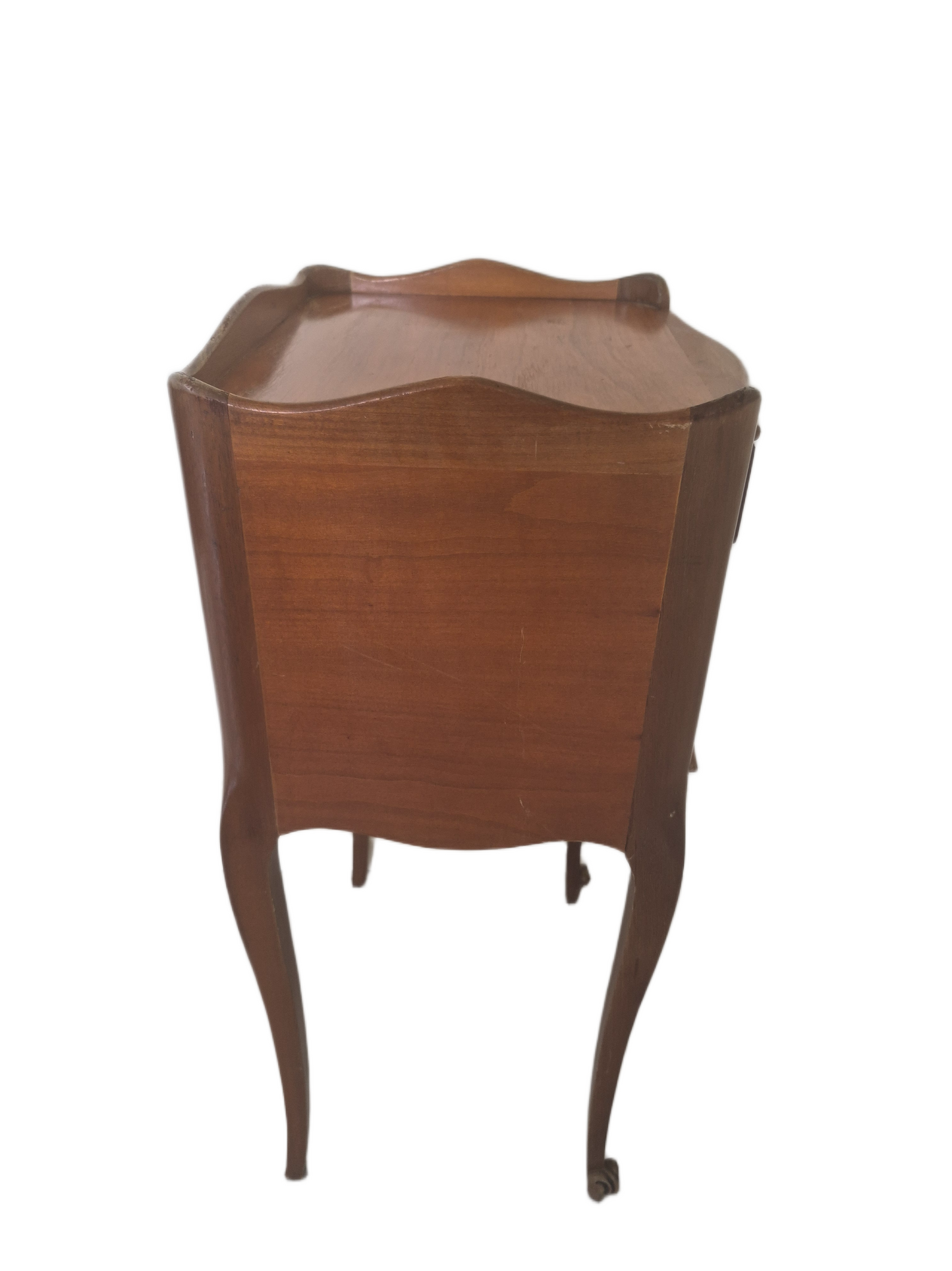 Pair vintage French light wood bedside tables