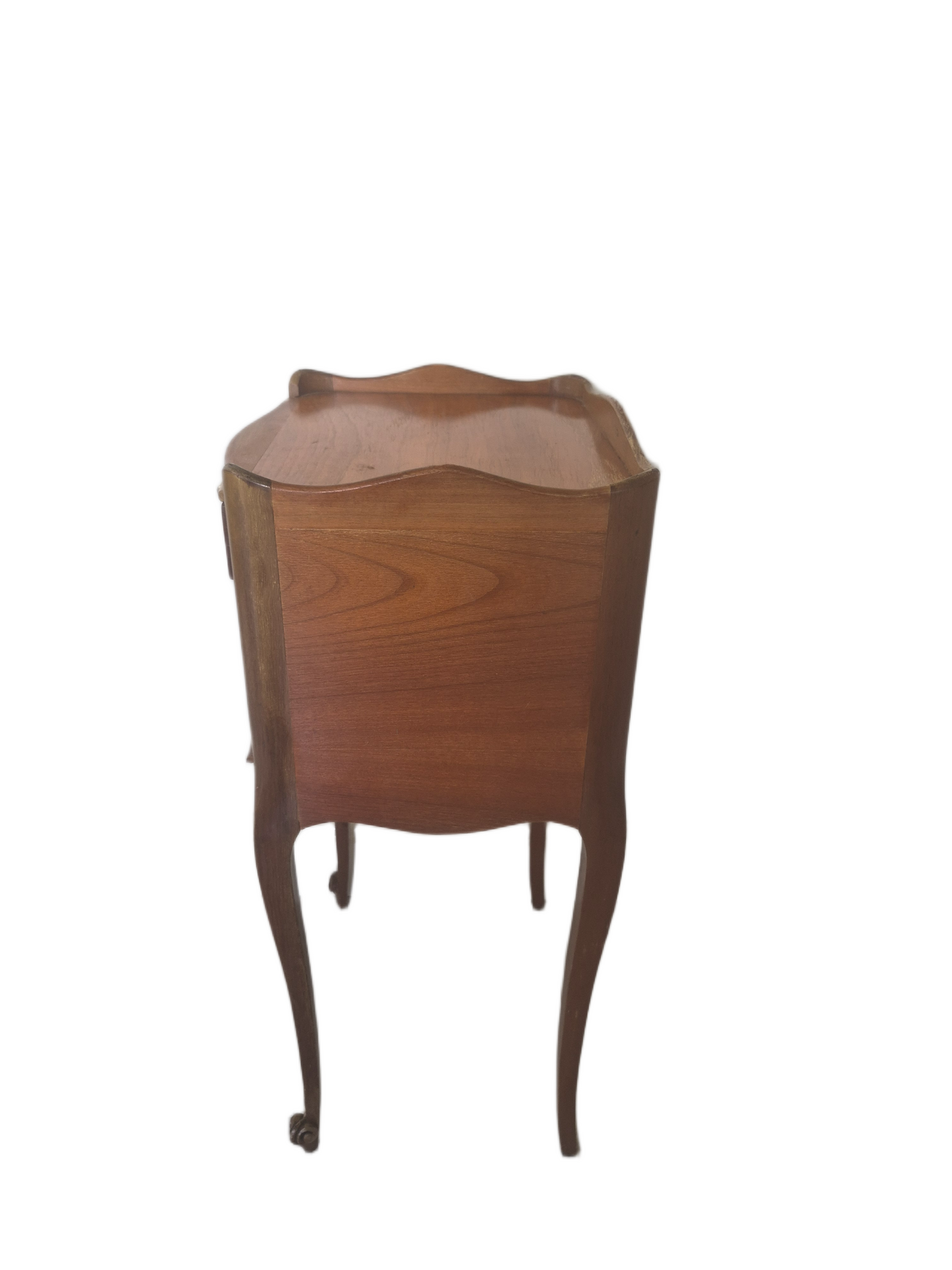 Pair vintage French light wood bedside tables
