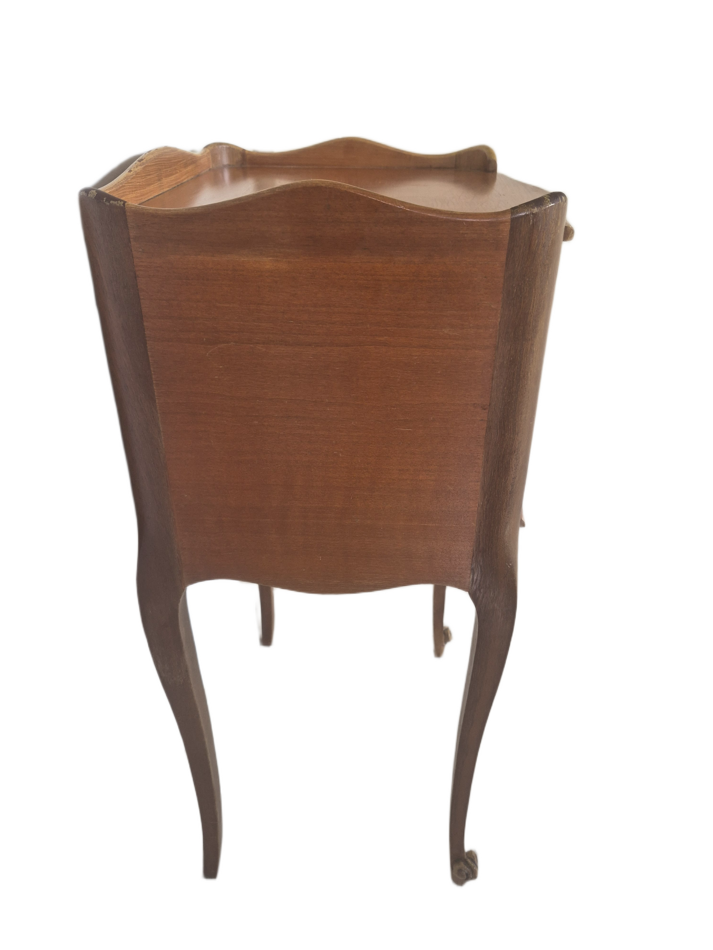 Pair vintage French light wood bedside tables