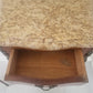 Pair Antique French Louis XV style marquetry bedside tables with marble tops