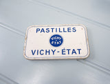 Vintage French Vichy-Etat Pastilles brand tin Retro Shabbychic Kitchen storage or keepsake box Blue/white Ideal gift Excellent condition