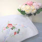 Vintage French pillowcase Rectangular Rose embroidered White cotton pillow sham cushion covers bed linen bedding Fits UK pillow Immaculate