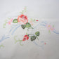 Vintage French pillowcase Rectangular Rose embroidered White cotton pillow sham cushion covers bed linen bedding Fits UK pillow Immaculate