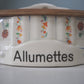Vintage Allumettes Matches ceramic storage container with wooden lid Floral design