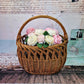 Vintage shopping basket French handmade market basket Wicker shopper
